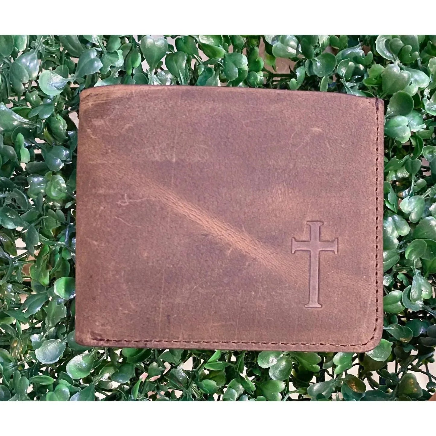 Herren Echtes Büffelleder Kreuz-Geldbörse