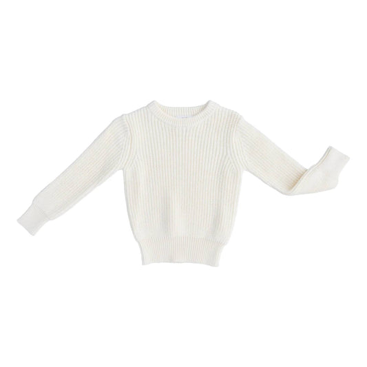 Mädchen Strickpullover mit Zopfmuster für Schnee