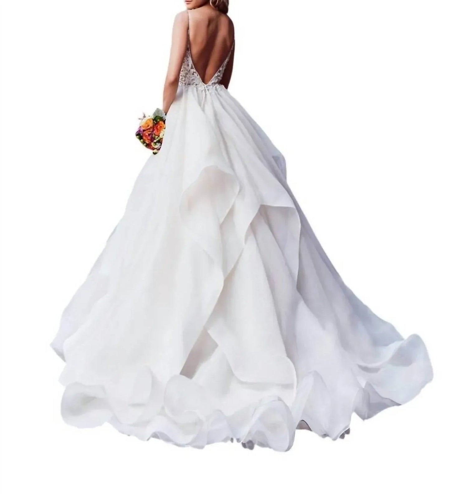 Kendra Deep V-neck Gown