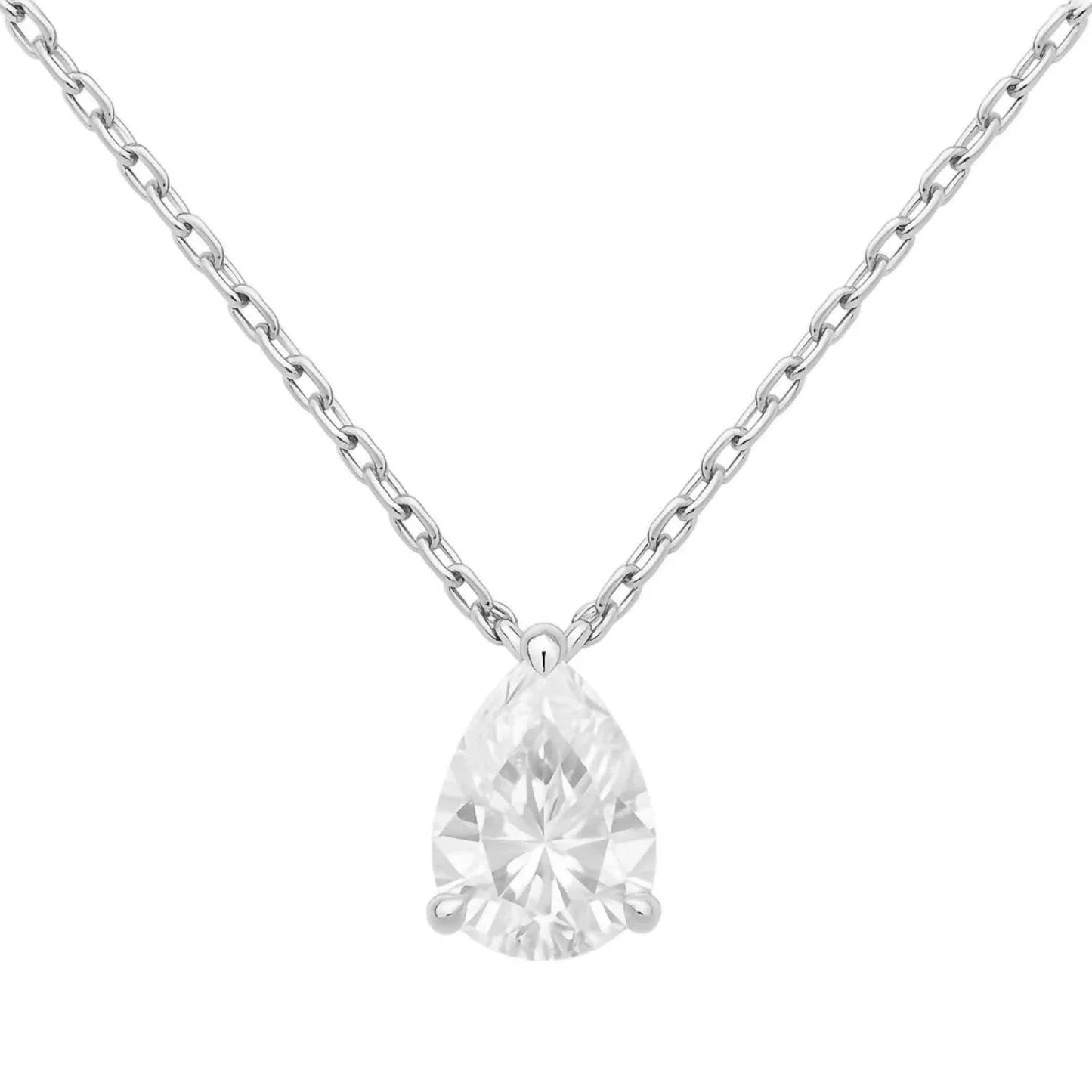 Women's Moissanite Pear Shape Solitaire Necklace
