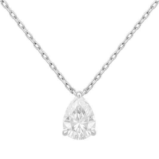 Women's Moissanite Pear Shape Solitaire Necklace