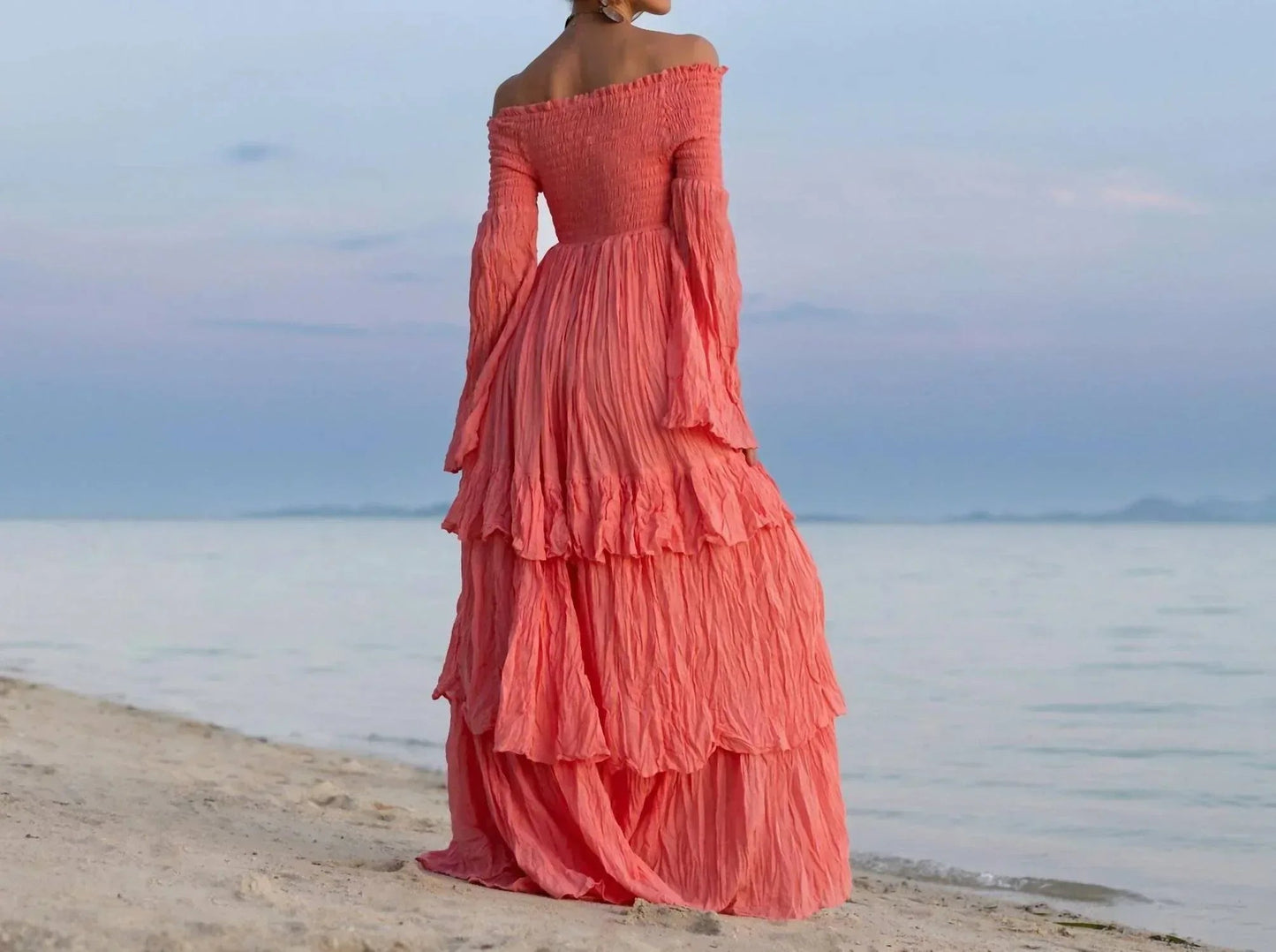 Damen-Maxikleid mit sexy Schultern