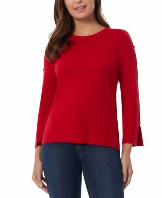 Crewneck Slit Sleeve Top
