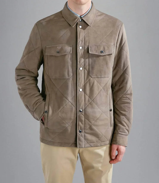 Aqualeather Quilted Suede Shacket