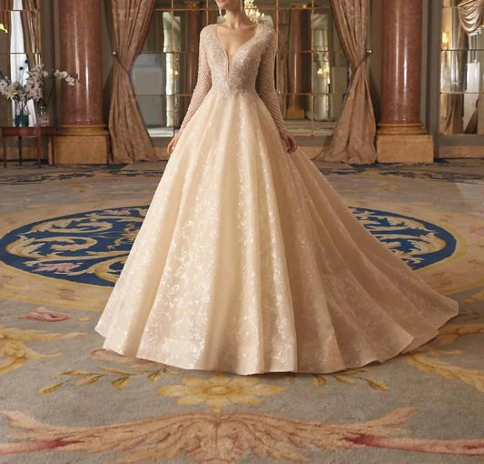 Karmen Perlenbesetztes Tüllkleid
