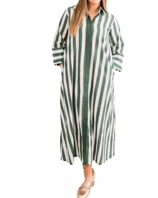 Beach Stripe Cabana Caftan Dress
