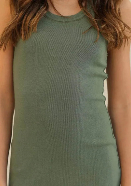 Geripptes Tanktop-Kleid für Mädchen