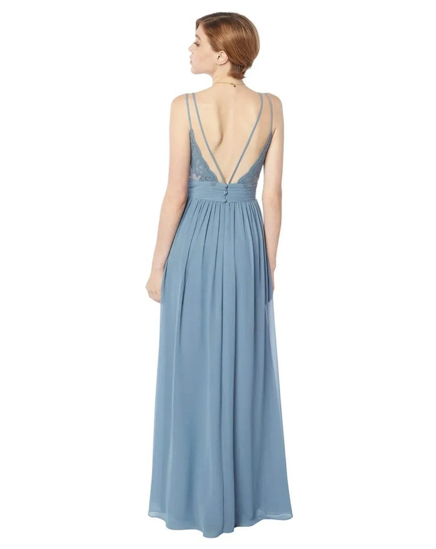 Chiffonkleid mit V-Ausschnitt