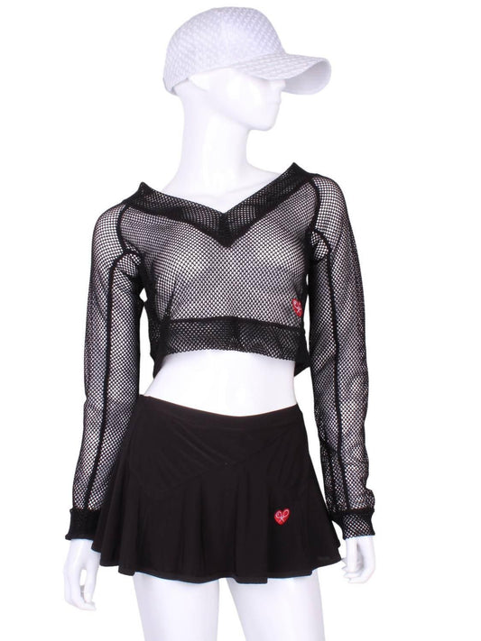 Women's Fishnet Straight Back Vee Crop Top
