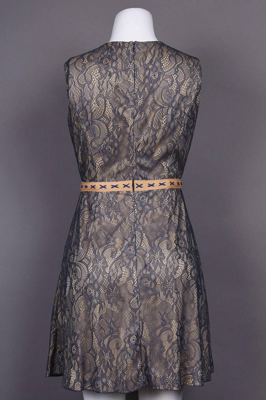 Women's Trim Stitch Floral Lace Overlay Dress