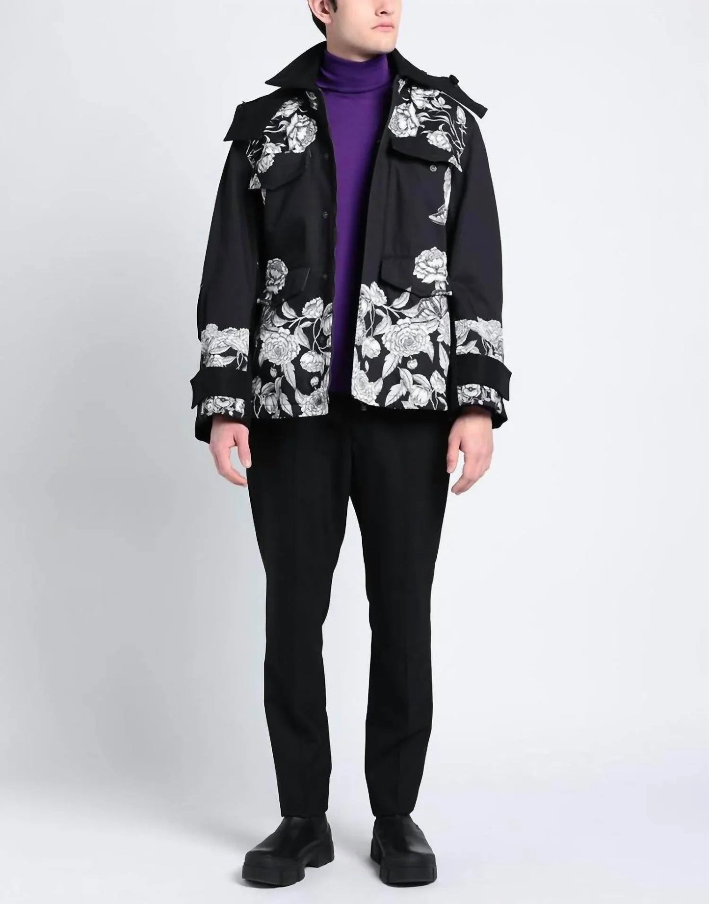 Cotton Blend Print Jacket