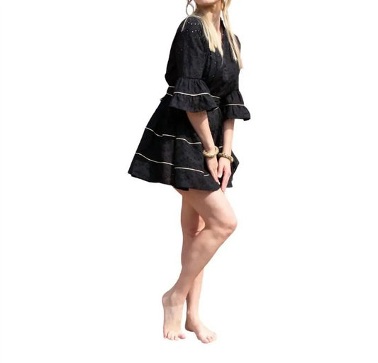 English Embroidery Mini Dress