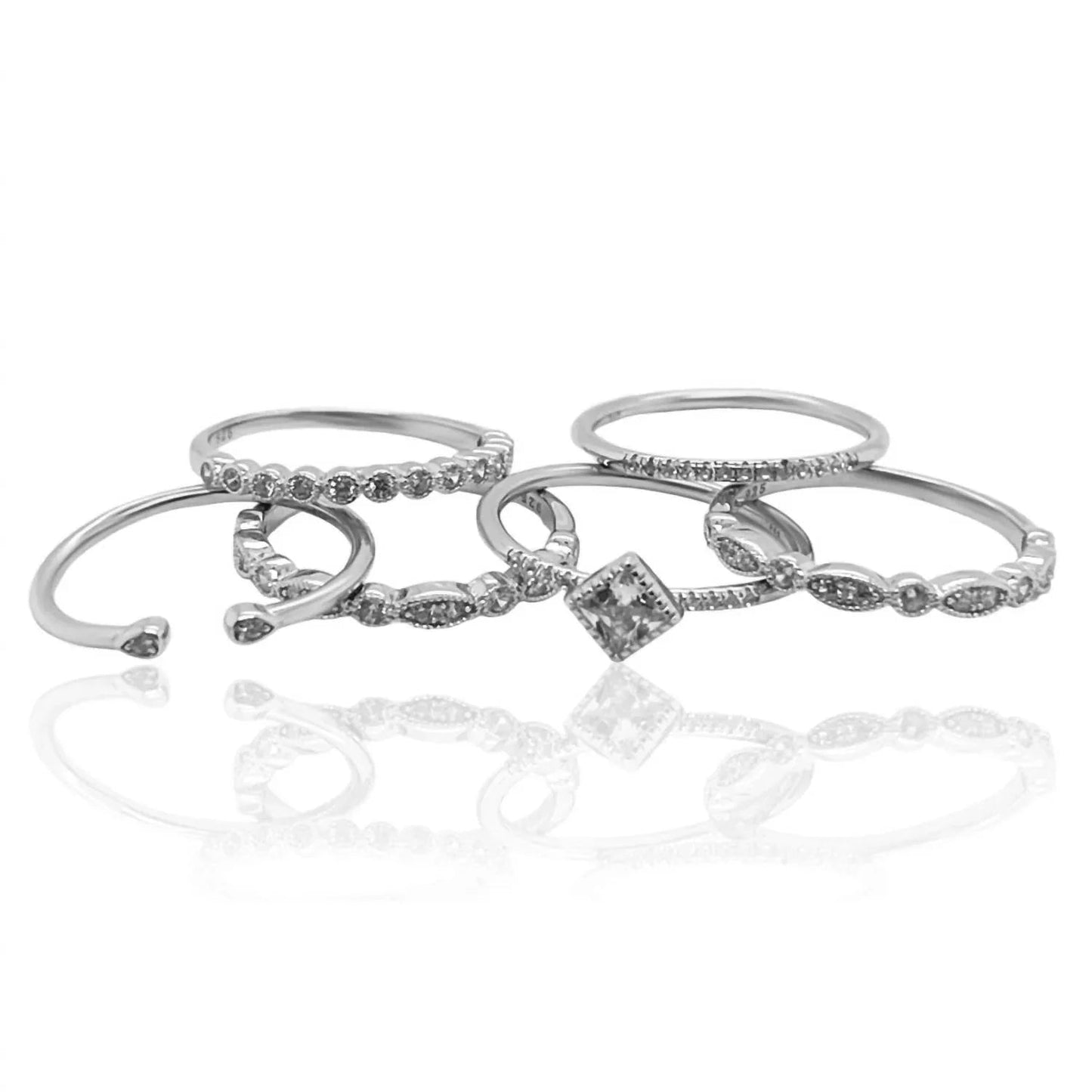 Damen-Marbella-Stapelring-Set