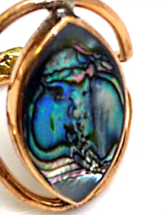 Unisex Pacific Abalone Marquise Kupferring