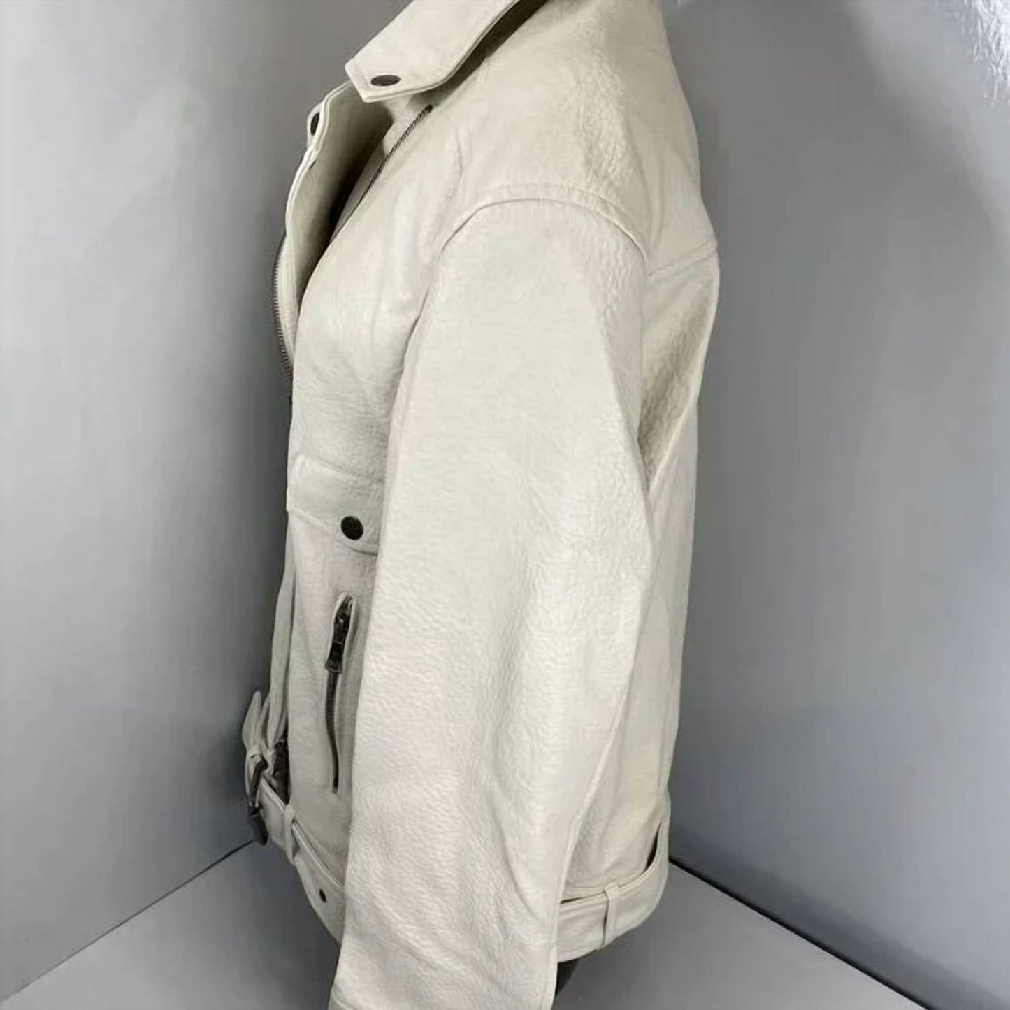 Vegane Damen-Motorradjacke aus Kunstleder