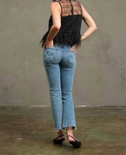 Women's Luxe Grid Feather Top