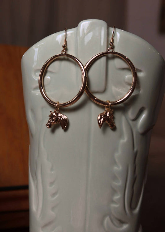 Women's Horse Head Hoop Earrings