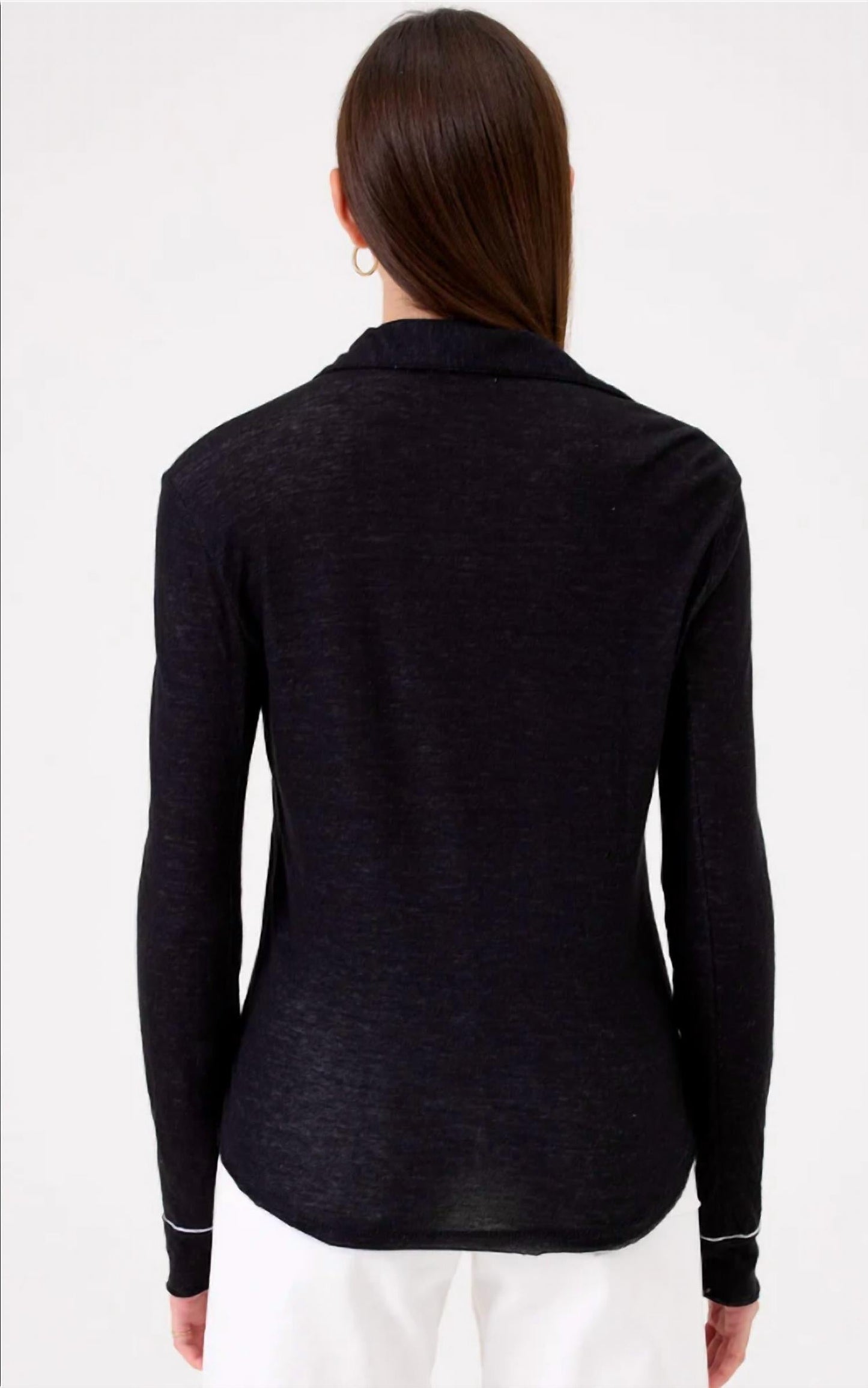 Sienna Double-Layer Jersey-Hemd mit Knöpfen