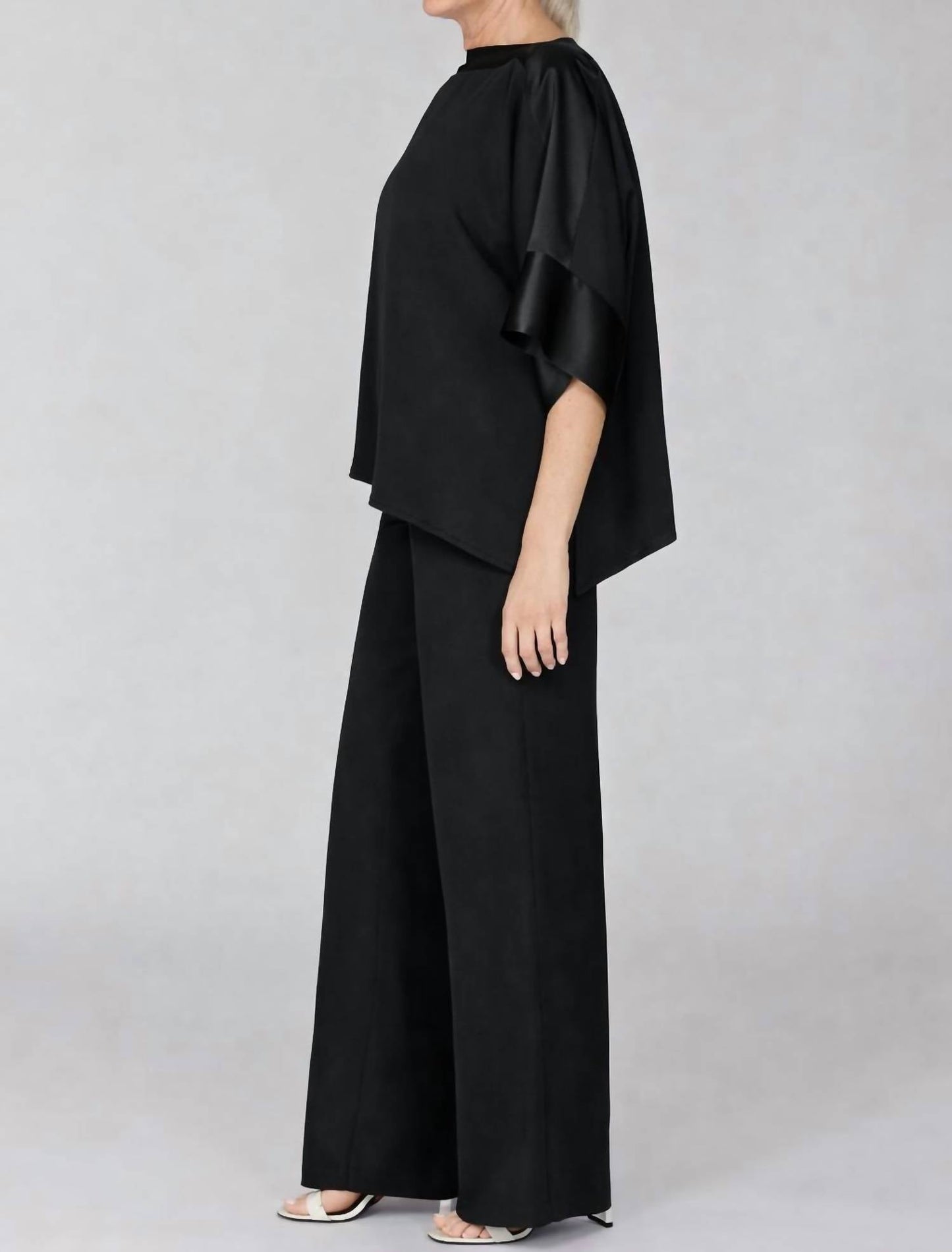 Satin Asymmetric Tunic With Satin Banding