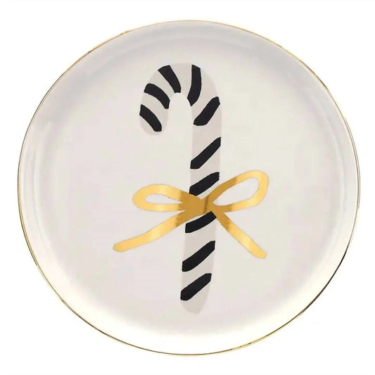 Candy Cane Appetizer Plates Set