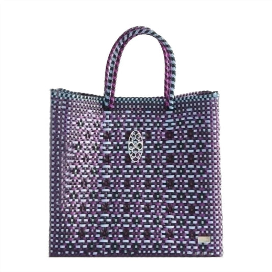 Women's Medium Woven Patterned Shoulder Strap Tote Bag