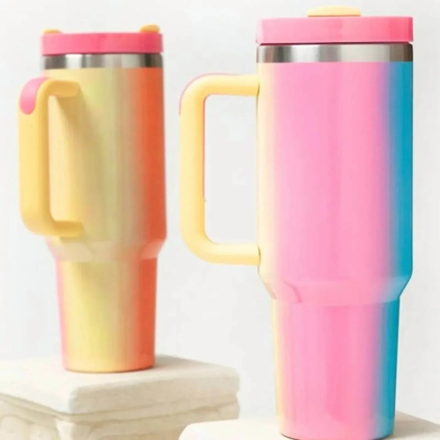 Vertical Rainbow 40 Oz Stainless Steel Insulated Tumbler