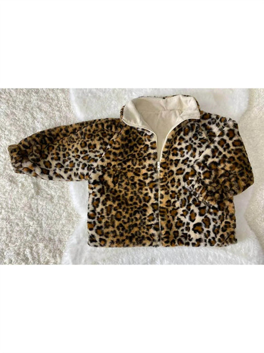 Mädchen Fleecejacke mit Leopardenmuster