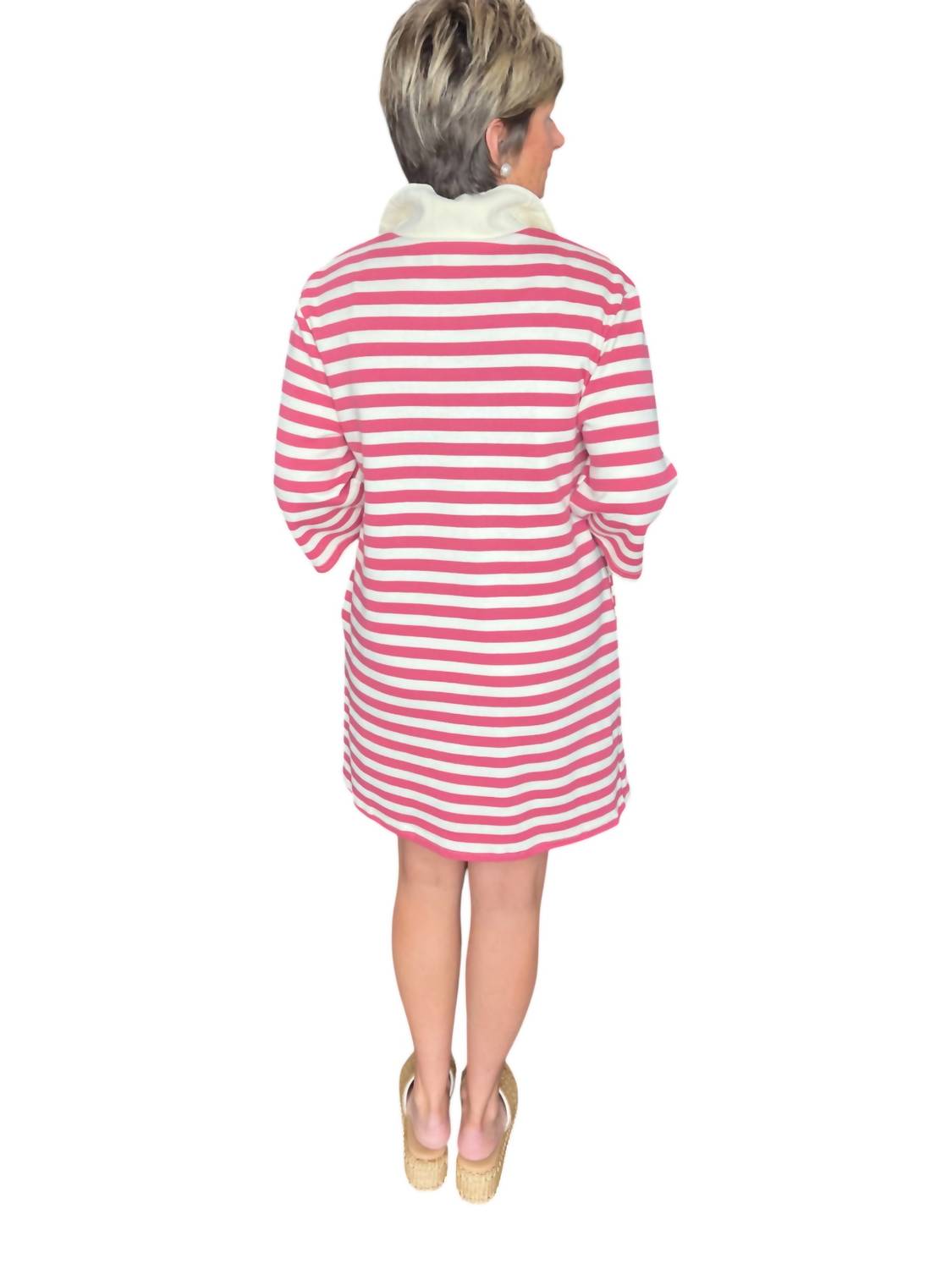 Gestreiftes Kleid mit Reißverschluss vorne