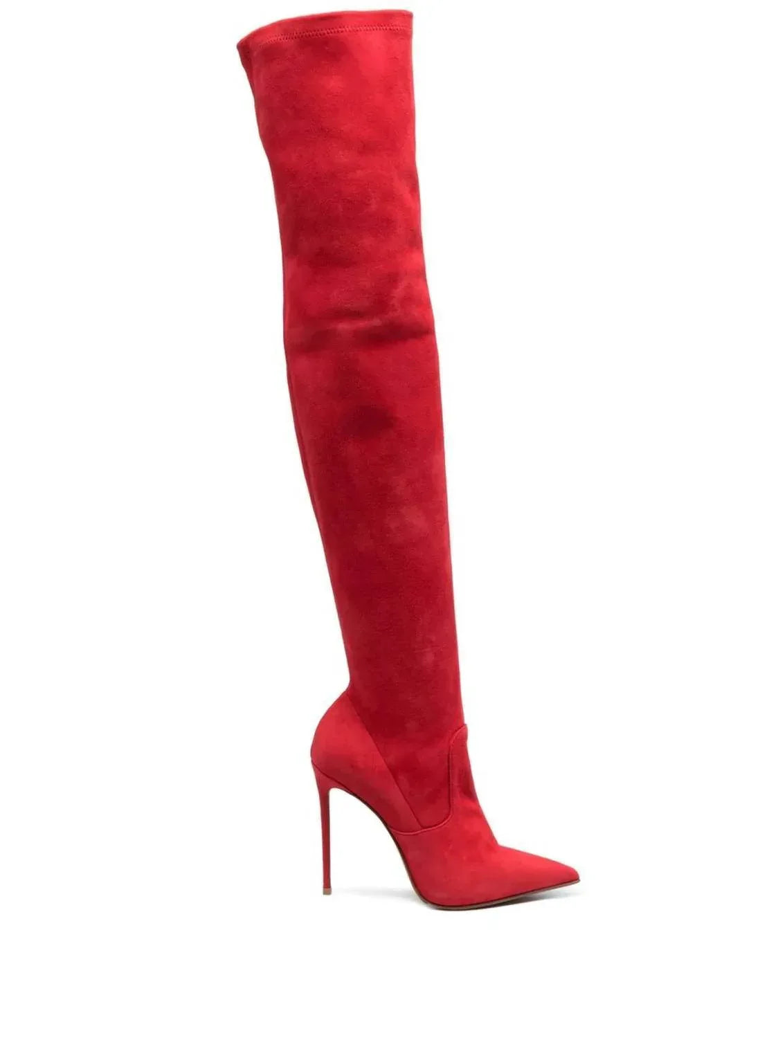 GEBRAUCHT Eva Stretch-Wildleder Overknee-Stiefel zum Hineinschlüpfen