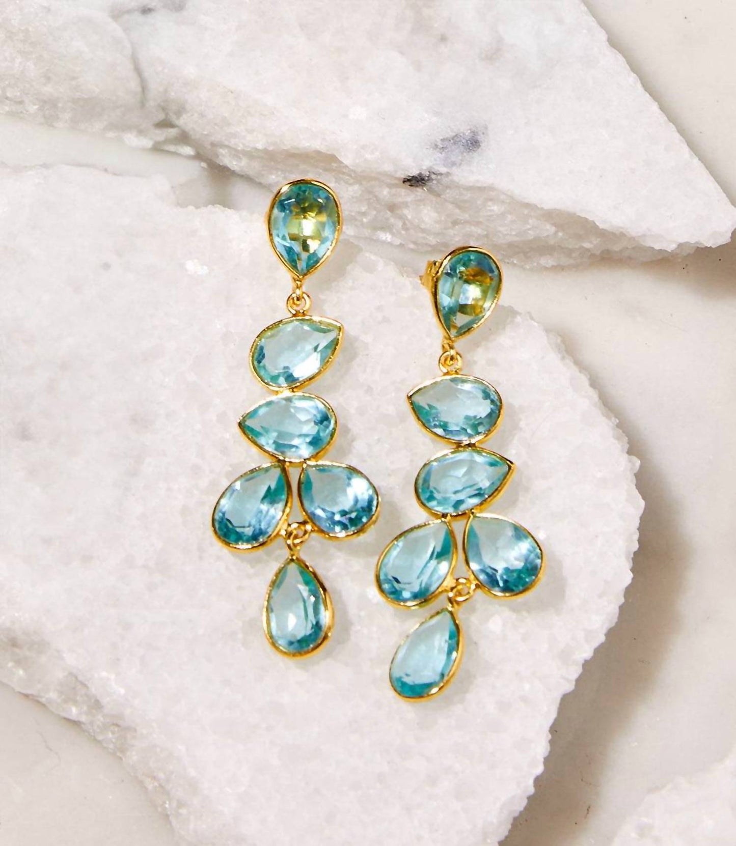 Women's Multi Drop Gemstone Earrings