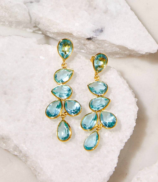 Women's Multi Drop Gemstone Earrings