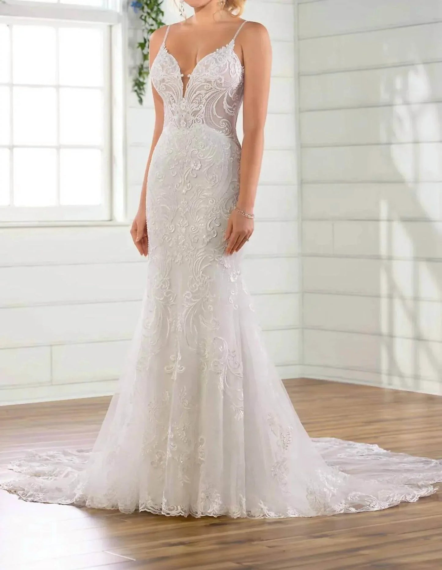 Beaded Fit-and-flare Wedding Dress
