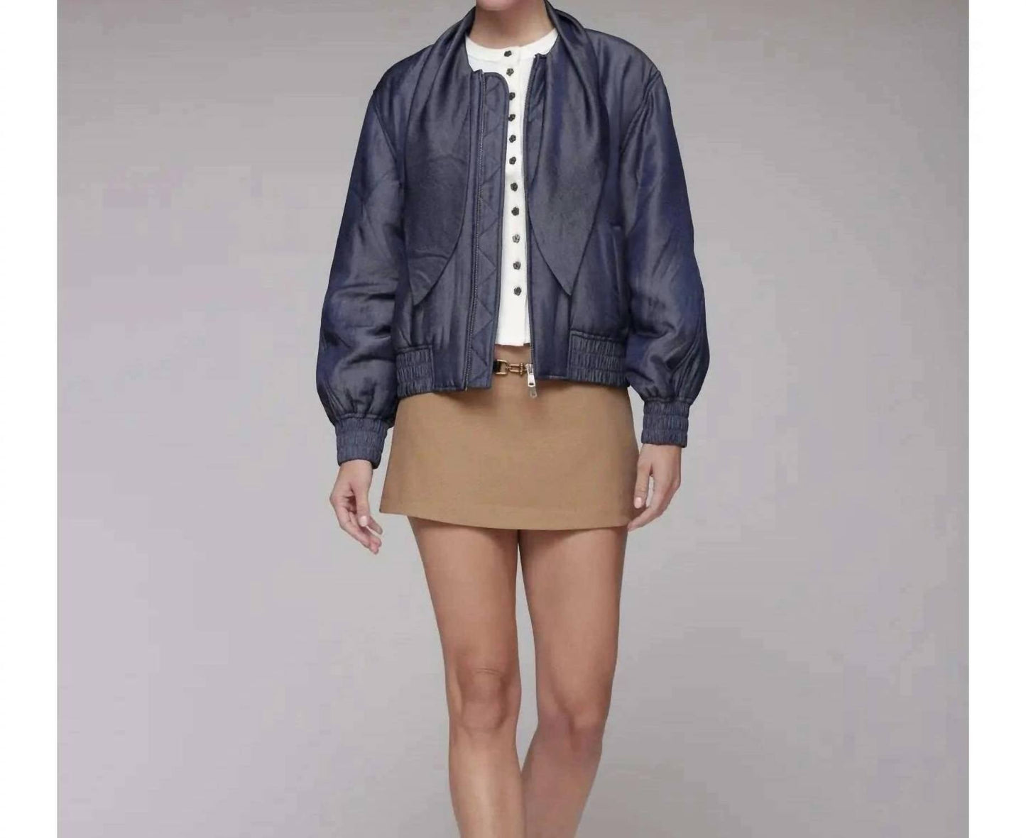 Schal mit Chambray-Jacke