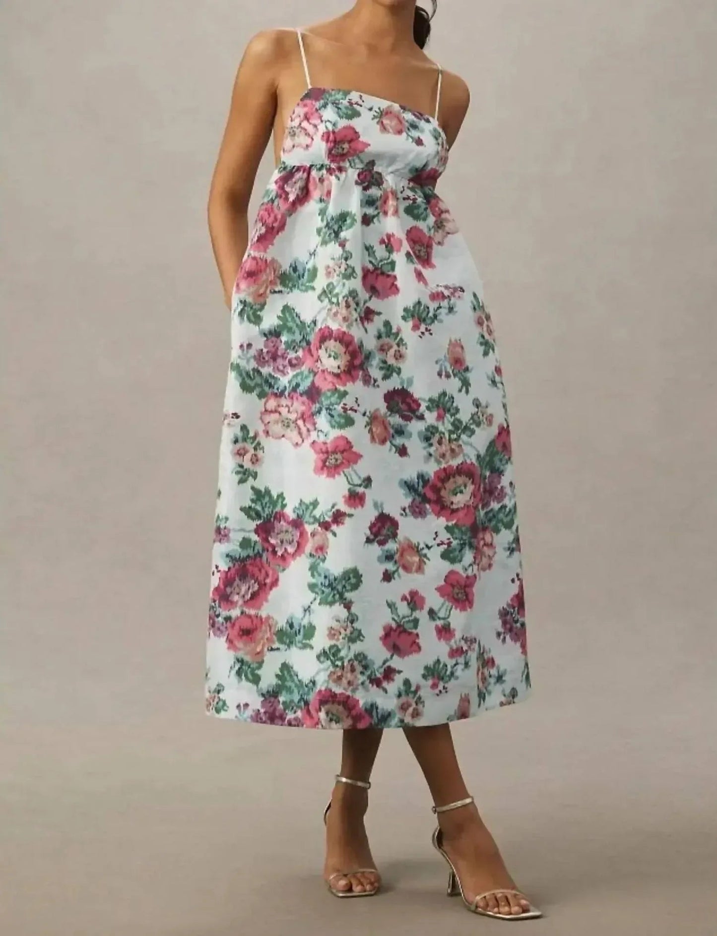 Sophia Apron-top Jacquard Floral Dress