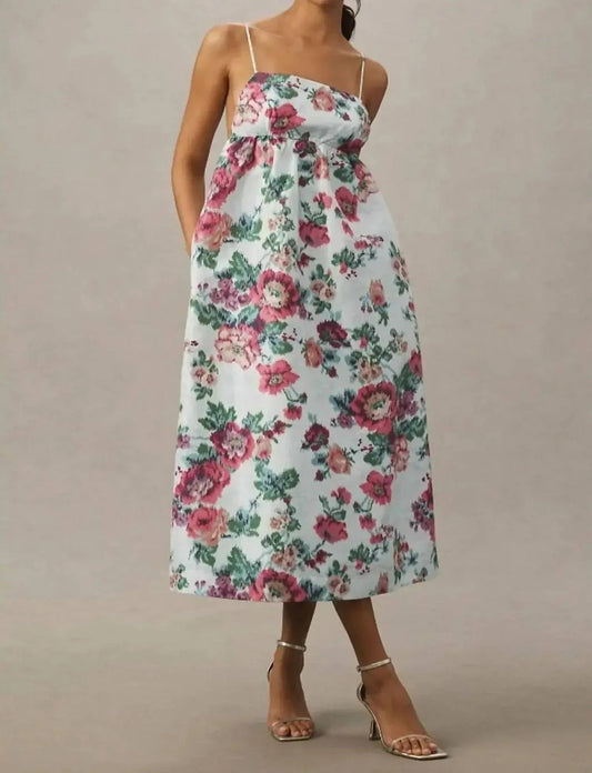 Sophia Apron-top Jacquard Floral Dress