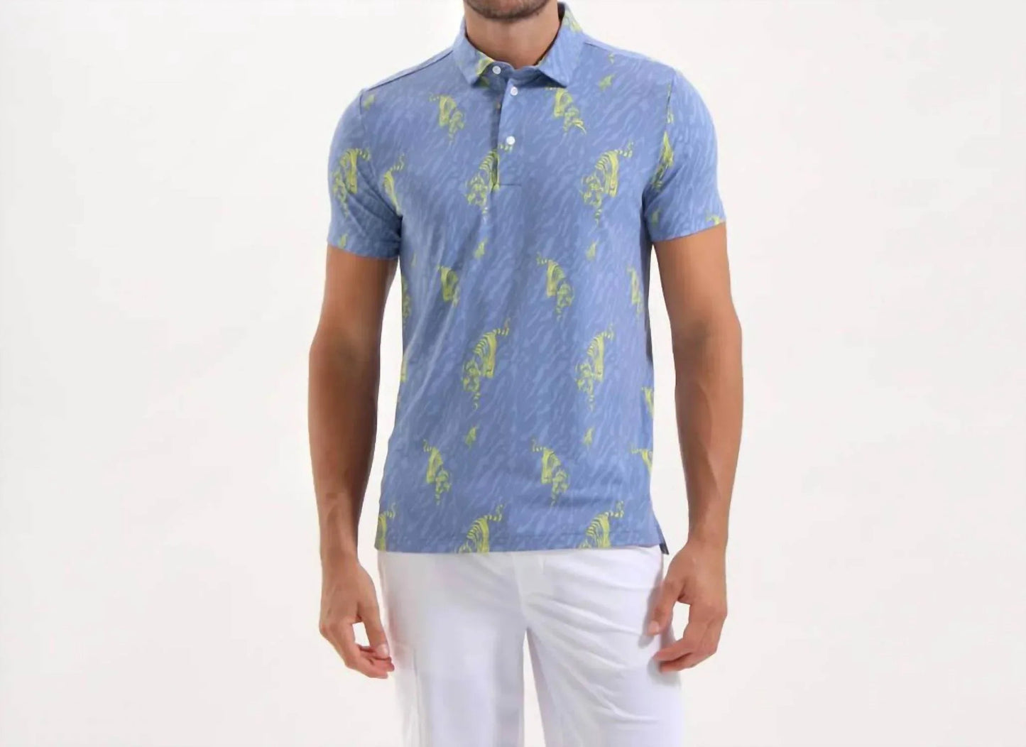 Herren-Poloshirt mit Tiger-Print