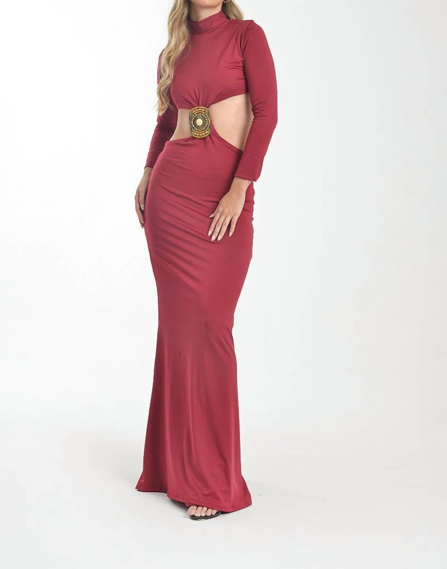 Embellished Cut-out Maxi Dress