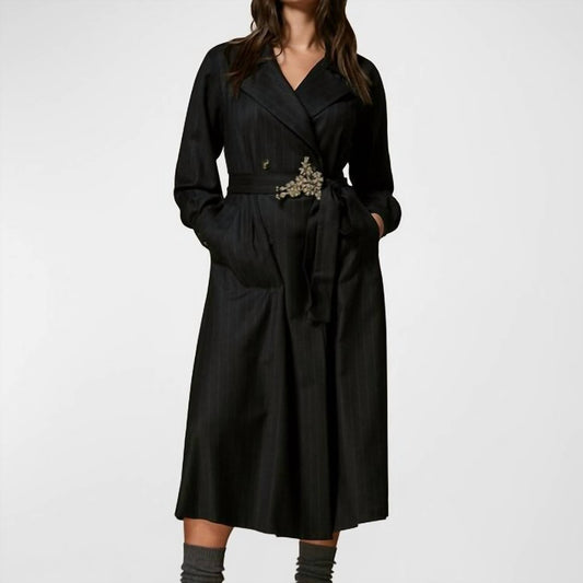 Detroit Pinstripe Double-breasted Coat