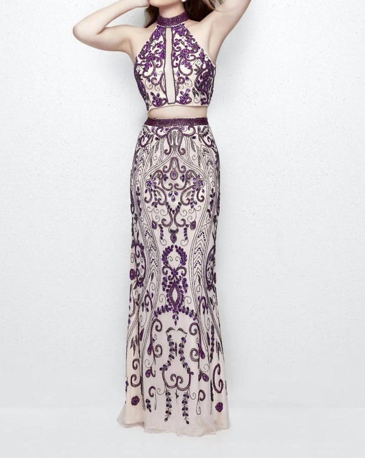 Beaded Two-piece Evening Dress