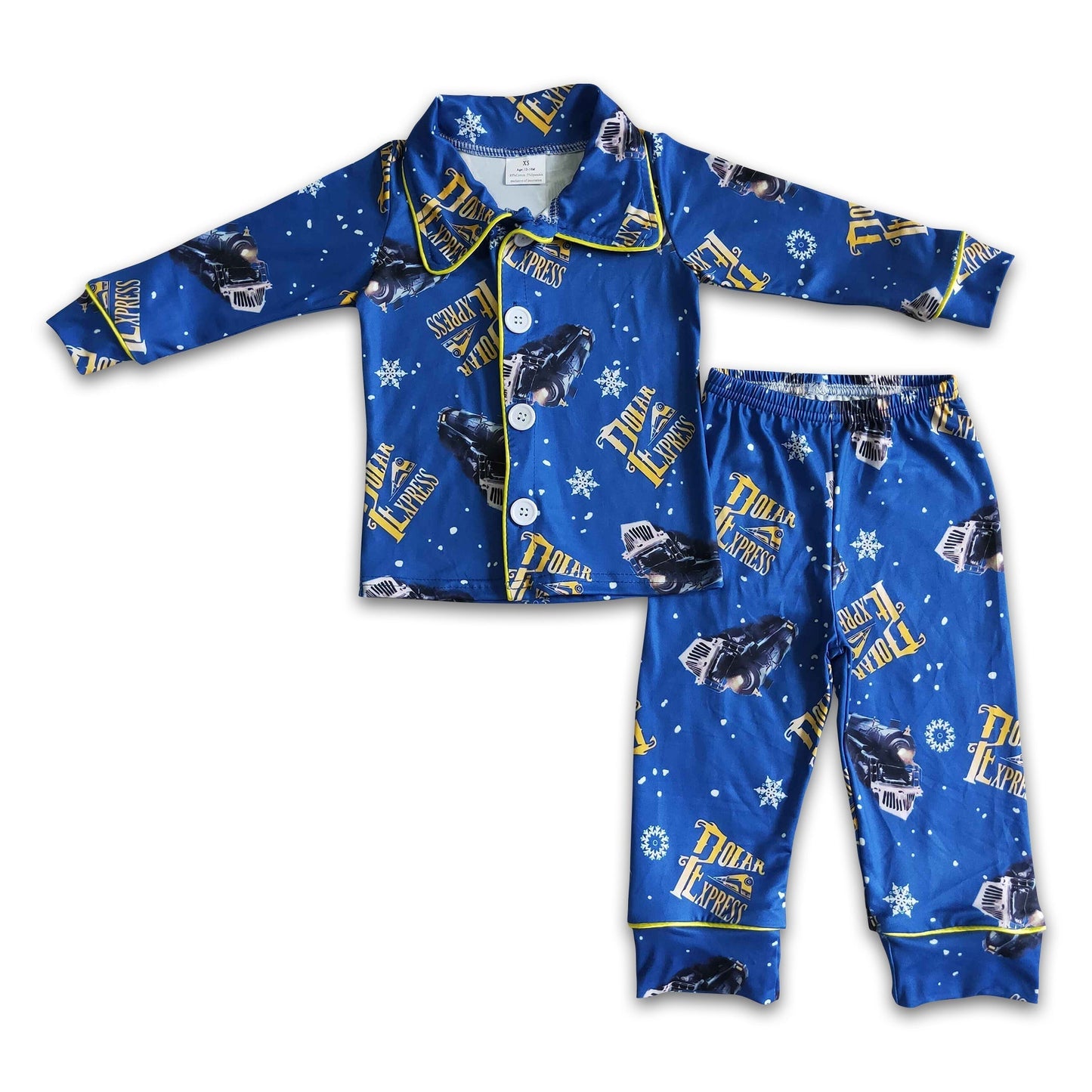 Blaue Zug Langarm-Pyjamas für Jungen