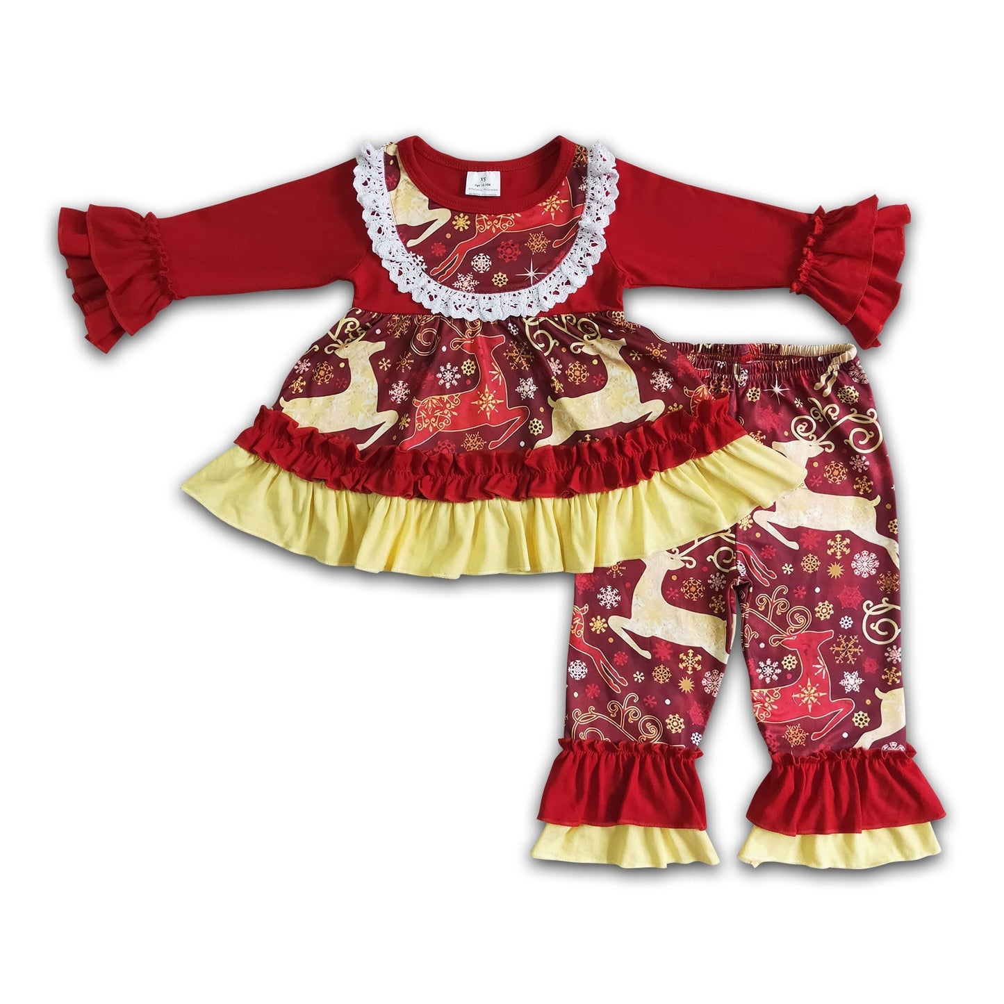 Rentier-Tunika Baby Mädchen Weihnachtsoutfits