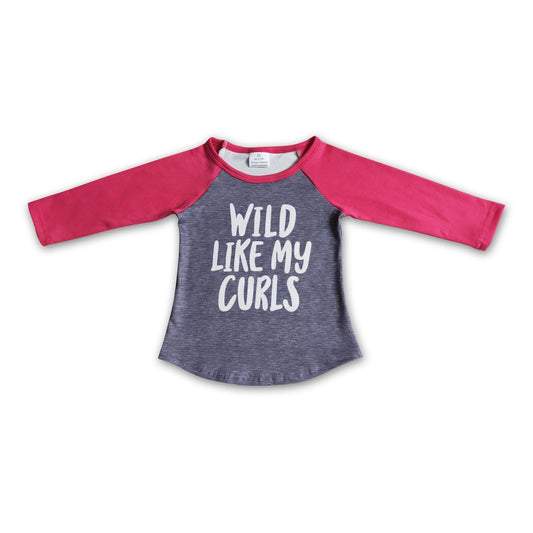 Wild wie meine Locken Mädchen Langarm Raglan