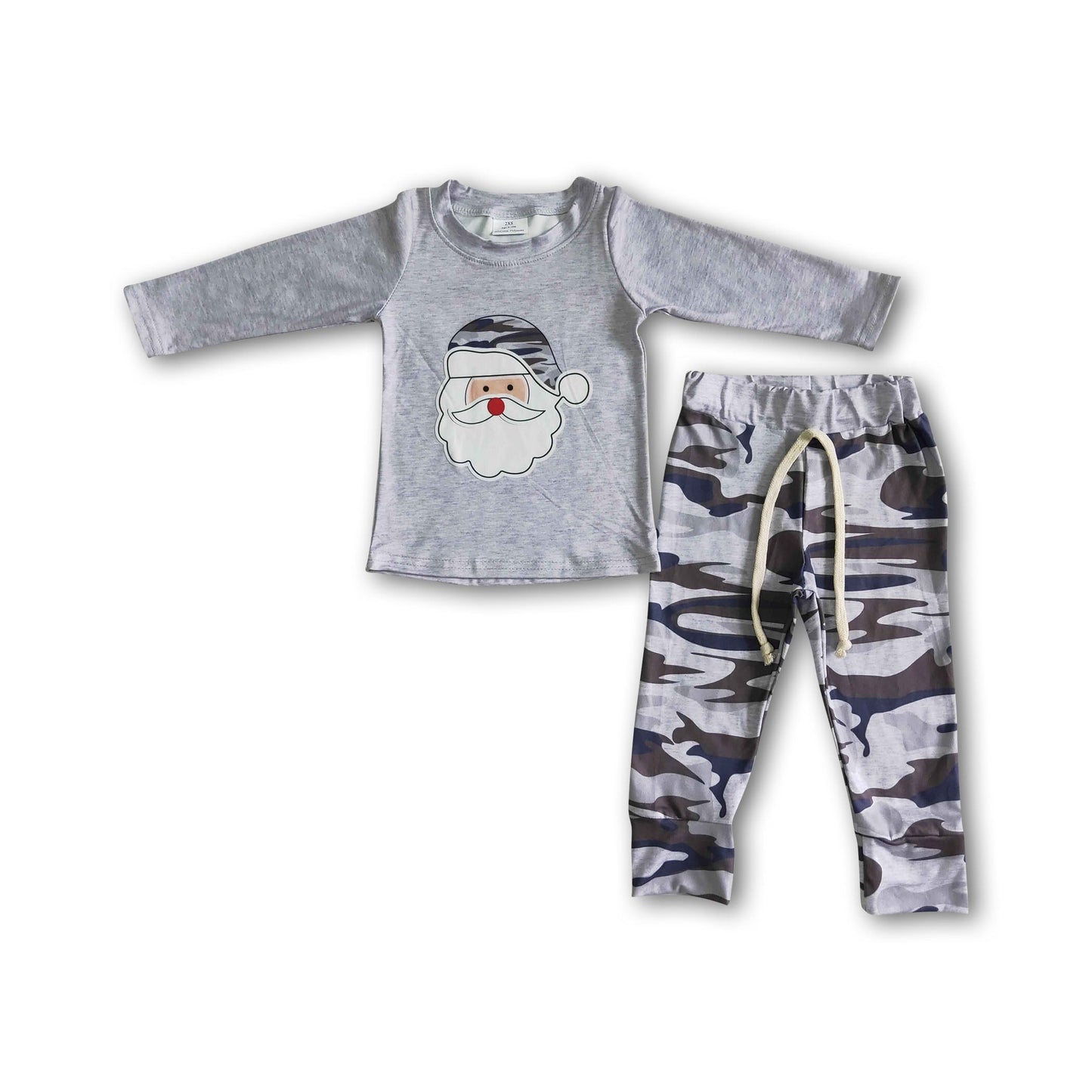 Camo-Hose mit Weihnachtsmann-Siebdruck für Jungen – Weihnachtsoutfits