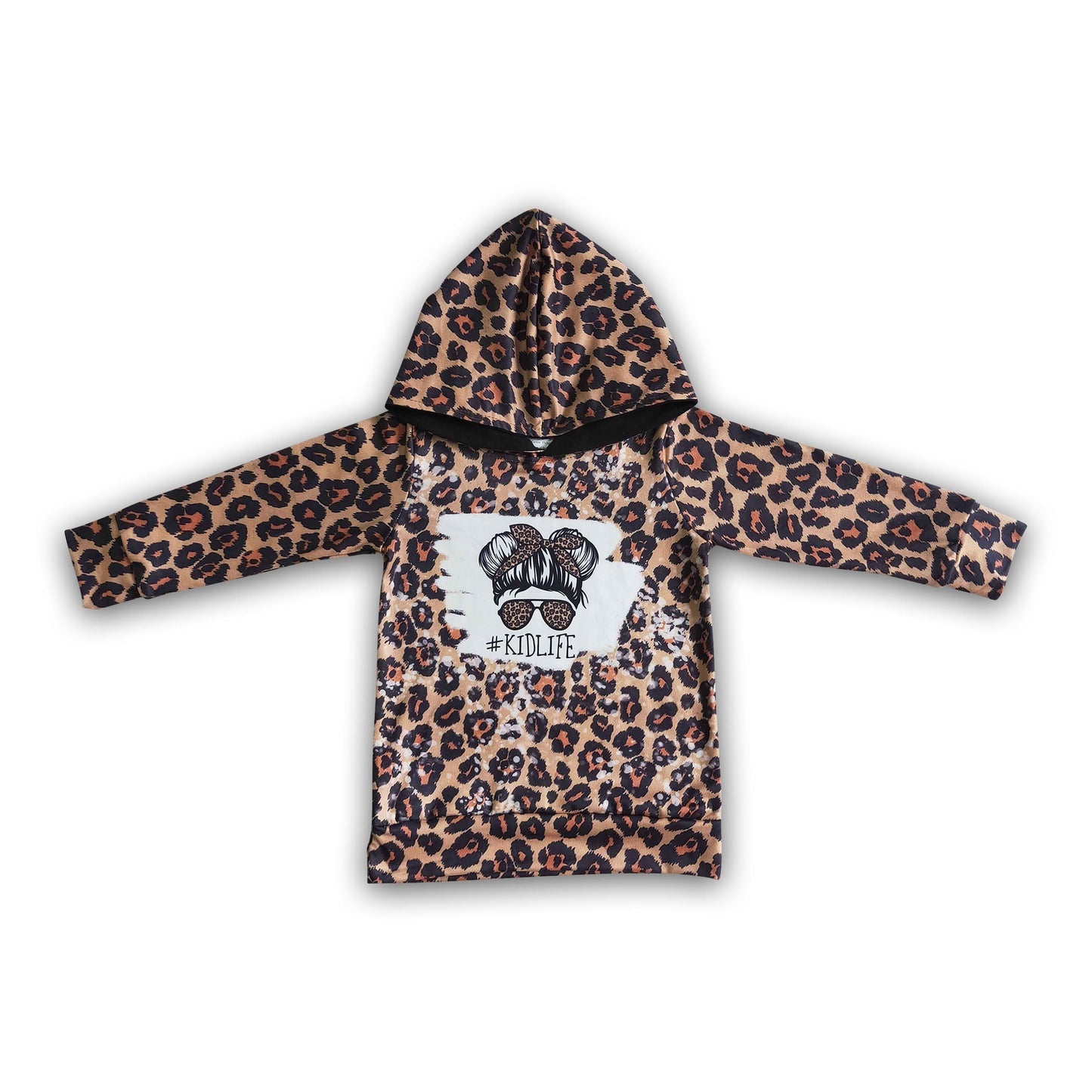 Kinder Leoparden Langarm Hoodie