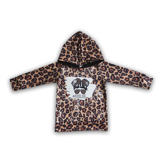 Kinder Leoparden Langarm Hoodie