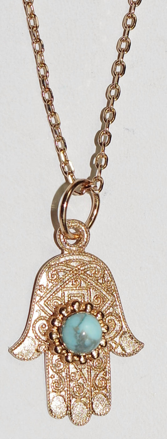 Women's Hamsa Hand Turquoise Pendant