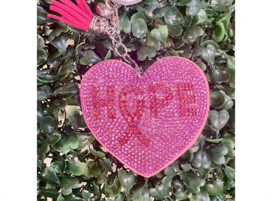 Women's Hope Rhinestone Heart Keychain