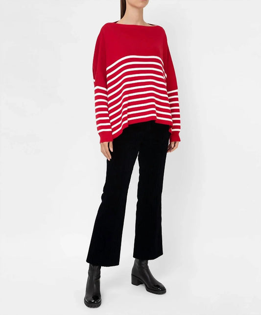 Gestreifter Pullover mit Logo-Muster