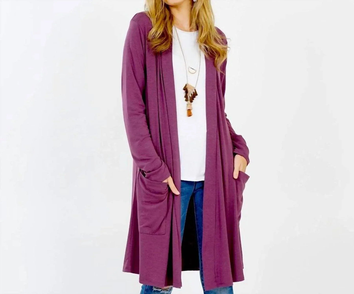 Microfiber Open Cardigan