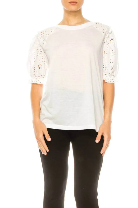 Eyelet Sleeve Raglan T-shirt